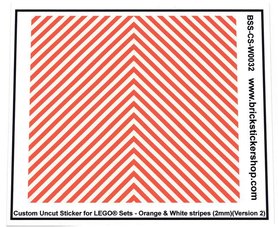 Custom Sticker - Uncut Orange & White Stripes (version 2, 2mm)
