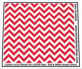 Custom Sticker - Uncut Red & White Stripes (version 1, 3mm)