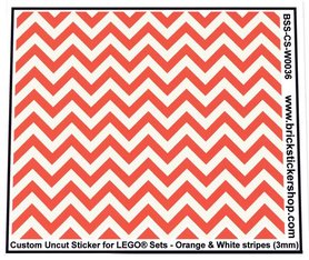 Custom Sticker - Uncut Orange & White Stripes (version 1, 3mm)
