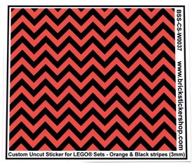 Custom Sticker - Uncut Orange & Black Stripes (version 1, 3mm)