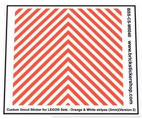 Custom Sticker - Uncut Orange & White Stripes (version 2, 3mm)