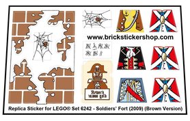 Precut Custom Sticker for LEGO Set 6242 - Soldier's Fort (2009) (Brown Version)