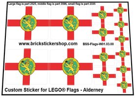 Custom Stickers fits LEGO Flags - Flag of Alderney