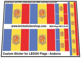 Custom Stickers for LEGO Flags - Flag of Andorra