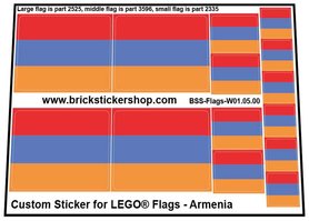 Custom Stickers fits LEGO Flags - Flag of Armenia