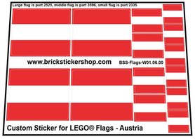 Custom Stickers fits LEGO Flags - Flag of Austria