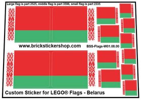 Custom Stickers fits LEGO Flags - Flag of Belarus