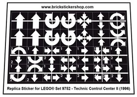 Precut Custom Replacement Stickers for Lego Set 9752 - Control Center II (1996)