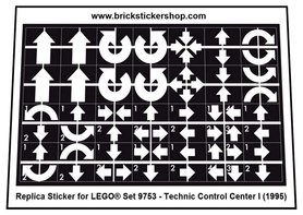 Precut Custom Replacement Stickers for Lego Set 9753 - Control Center I (1995)