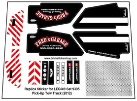 Replacement Sticker for Set 9395 - Pick-Up Tow Truck