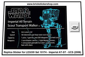 Replacement Sticker for Set 10174 - AT-ST (UCS)