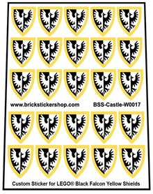 Custom Stickers fits LEGO Black Falcon (Yellow) Shields