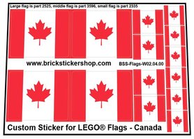 Precut Custom Stickers for LEGO Flags - Flag of Canada