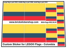 Precut Custom Stickers for LEGO Flags - Flag of Colombia