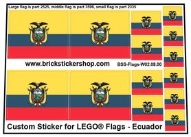 Precut Custom Stickers for LEGO Flags - Flag of Ecuador