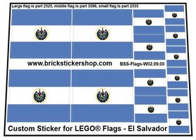 Precut Custom Stickers for LEGO Flags - Flag of El Salvador