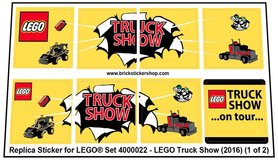 Replacement sticker Lego  4000022 - Lego Truck Show