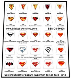 Custom Sticker - Superman Torsos 1938-2013