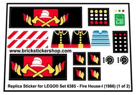 Fire Rescue Precut Custom Replacement Sticker for Lego Set 4031 1991 