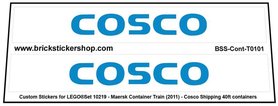 Custom Sticker - Set 10219 - Maersk Train - COSCO 40ft Containers