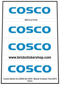 Custom Sticker - Set 10219 - Maersk Train - COSCO Containers