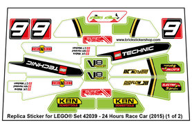Replacement sticker fits LEGO 42039 - 24 Hours Race Car