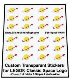 Classic Space Logos for 1x2 Brick & Slopes 2 studs wide