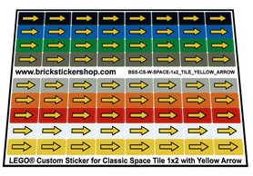Lego Custom Stickers for Classic Space Tiles 1x2 with Yellow Arrow
