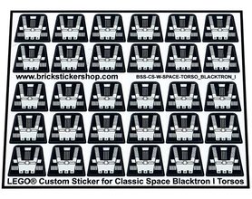 Lego Custom Stickers for Classic Space Blacktron I Torsos