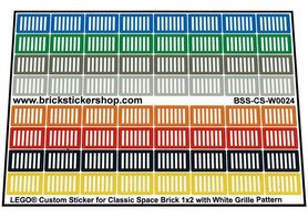 Custom Sticker - Classic Space Brick 1x2 with White Grille Pattern