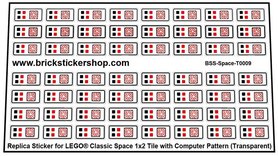 Custom Stickers fits LEGO Classic Space 1x2 Tile Computer Pattern
