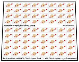 Custom Stickers Lego Classic Space 1x2 Brick Classic Space Logo