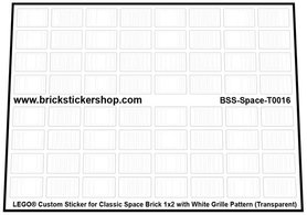 Custom Sticker - Classic Space 1x2 Brick with White Grille Pattern