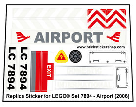 Precut Custom Replacement Stickers voor Lego Set 7894 - Airport (2006)