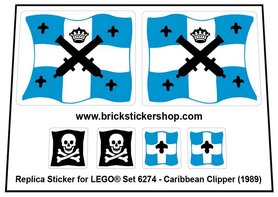 Precut Custom Replacement Sticker for LEGO Set 6274 - Caribbean Clipper (1989)