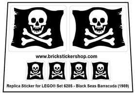 Precut Custom Replacement Sticker for LEGO Set 6285 - Black Seas Barracuda (1989)