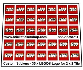 Custom Stickers fits LEGO- LEGO logo for Tile 2x2