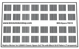 Lego Custom Stickers for Classic Space 2x2 Plate with Black Grille Pattern