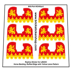 Custom Sticker - Horse Barding, Ruffled Edge with Yellow Lions Pattern