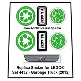 Replacement Sticker for Set 4432 - Garbage Truck