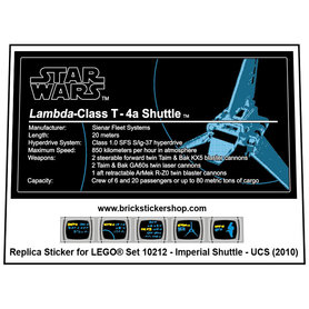 Replacement Sticker for Set 10212 - Imperial Shuttle - UCS