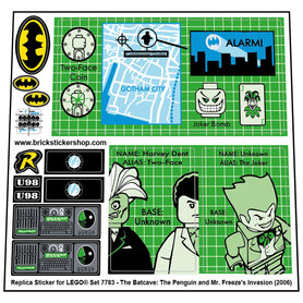 Replacement Sticker for Set 7783 - The Batcave: The Penguin and Mr. Freeze's Invasion