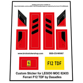 Custom Sticker - Rebrickable MOC 82433 - Ferrari F12 TDF by Dasadles