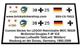 Custom Sticker for LEGO® Rebrickable MOC 59229 McDonnel Douglas F-4F Phantom II ICE
