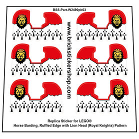 Custom Sticker - Horse Barding, Ruffled Edge with Lion Head (Royal Knights) Pattern