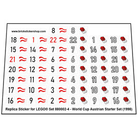 Precut Custom Replacement Stickers for Lego Set 880002 - World Cup Austrian Starter Set (1998)