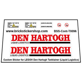 Custom Stickers for LEGO  - Den Hartogh Tanktainer Tanktainer (Liquid Logistics)