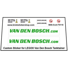 Precut Custom Stickers for LEGO  - Van den Bosch Tanktainer (Green)