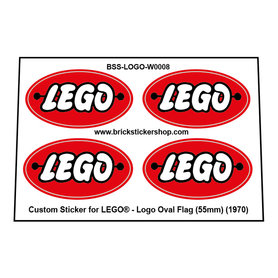 Lego Custom Stickers for LEGO Logo Oval Flag (55mm)