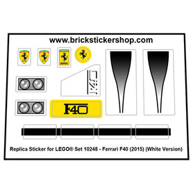 Replacement Sticker for Set 10248 - Ferrari F40 (White Version)